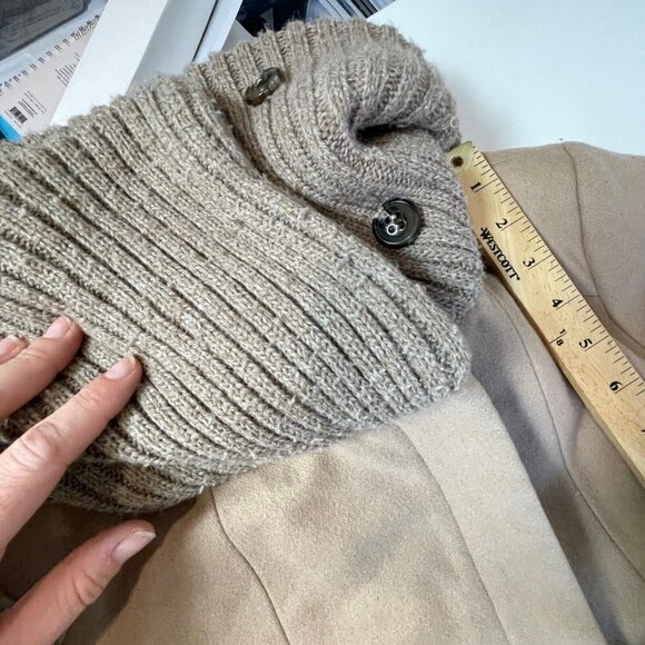 Anthropologie Elevenses Judith Belted Wool Coat Khaki Brown 6 Full Zip Lined - Picture 11 of 11